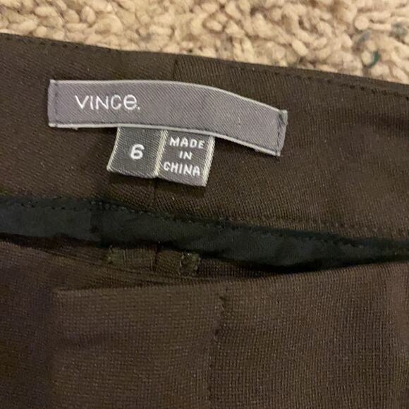 Vince black high rise stretch pants ankle zip 6 - Picture 3 of 5
